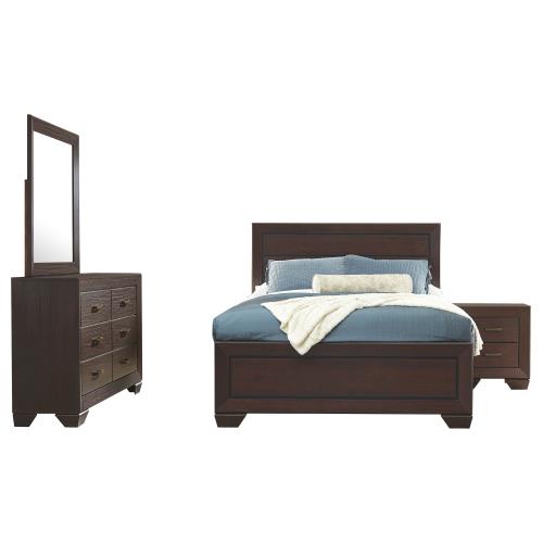 Kauffman Wood Queen Panel Bed Dark Cocoa