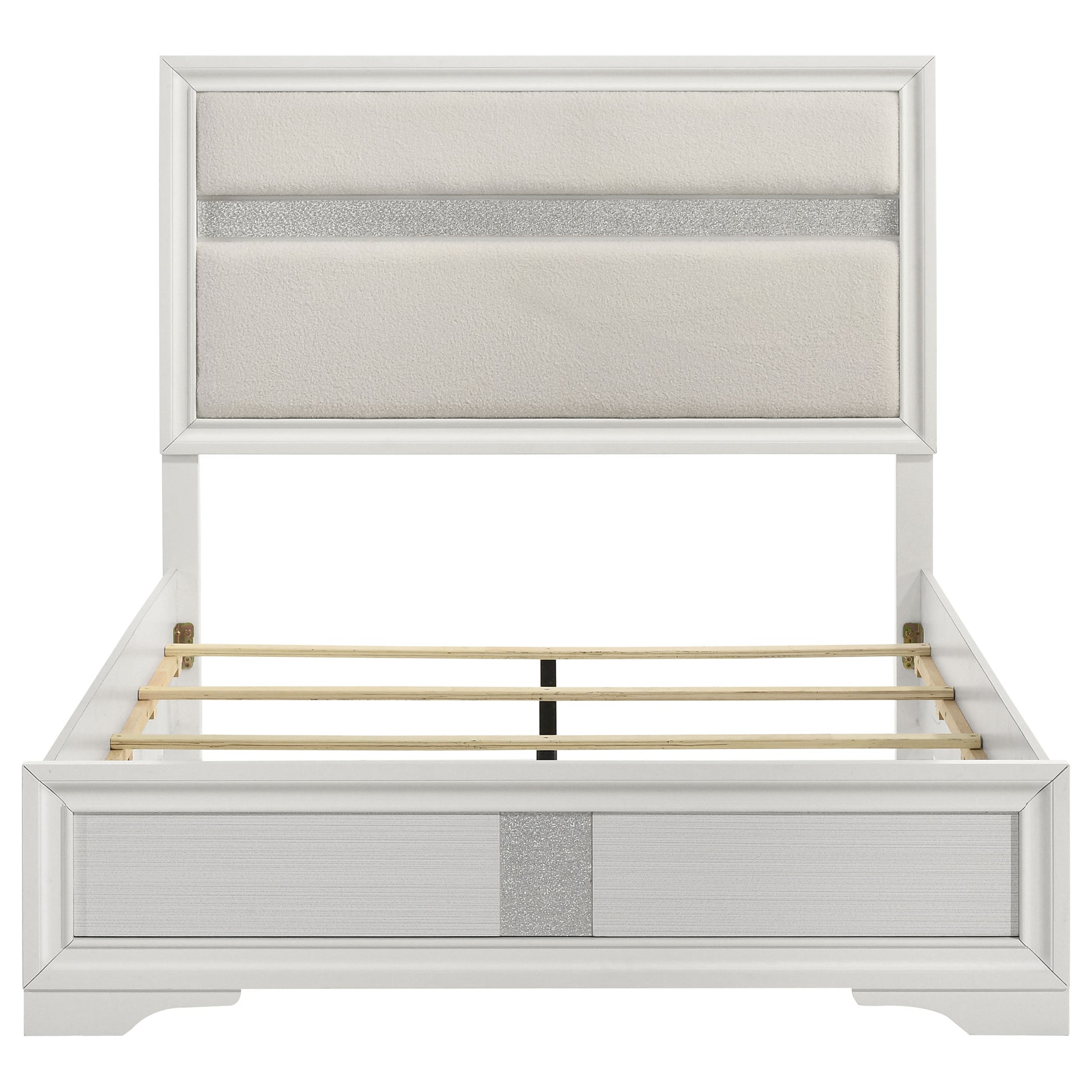 Miranda 54-inch Upholstered Queen Panel Bed White