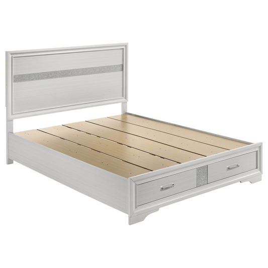 Miranda 51-inch Wood Eastern King Storage Panel Bed – White