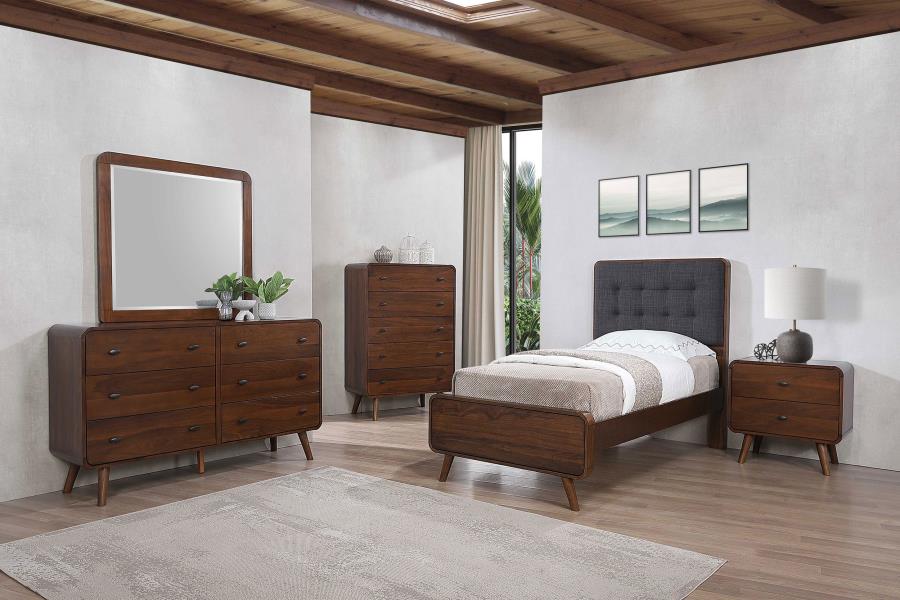 Robyn Twin Platform Bed – Dark Walnut