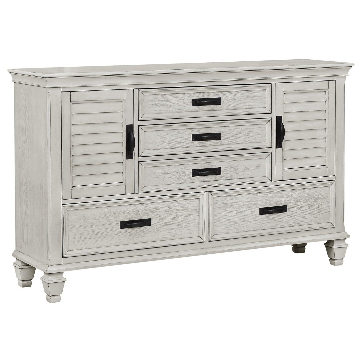 Franco 4-piece Eastern King Bedroom Set Distressed White