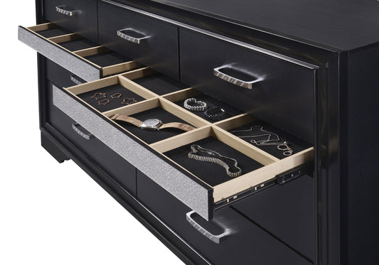 Miranda 9-Drawer Dresser with Jewelry Drawer – Black