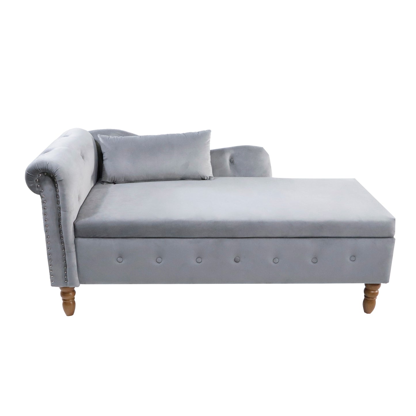 Grey Chaise Lounge Indoor - detail view 6