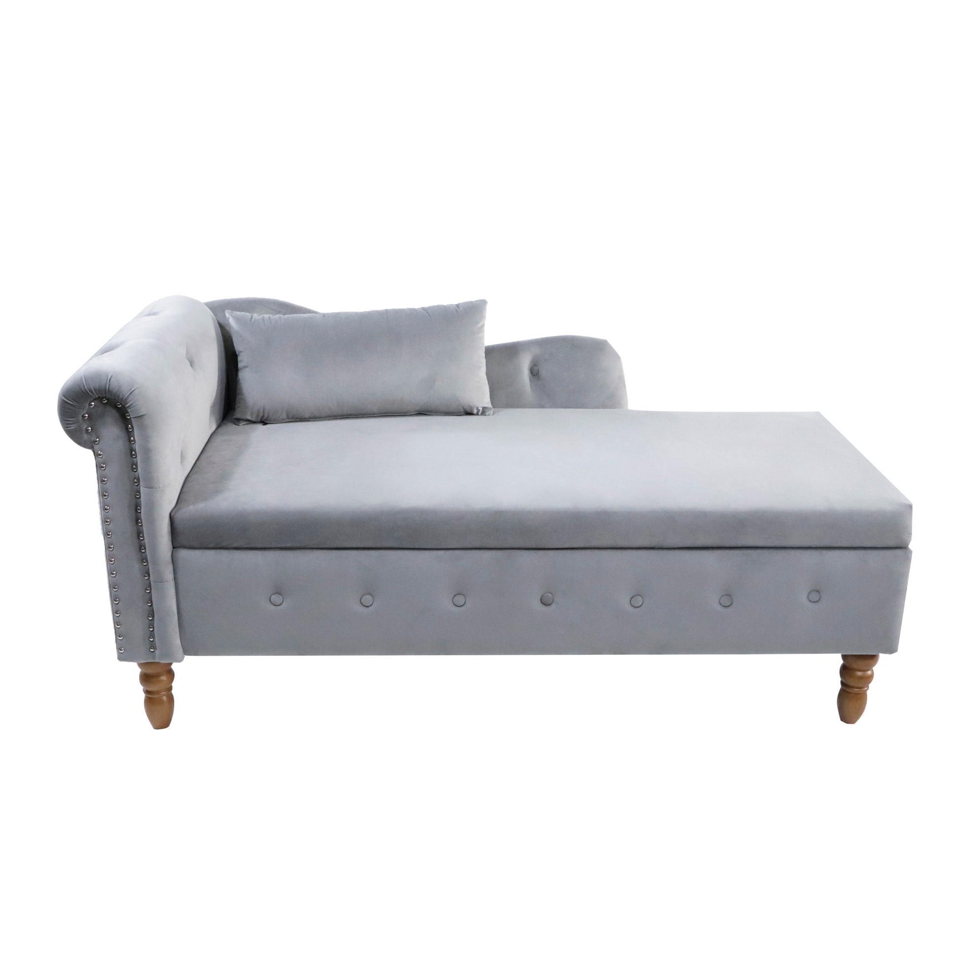 Grey Chaise Lounge Indoor - detail view 6