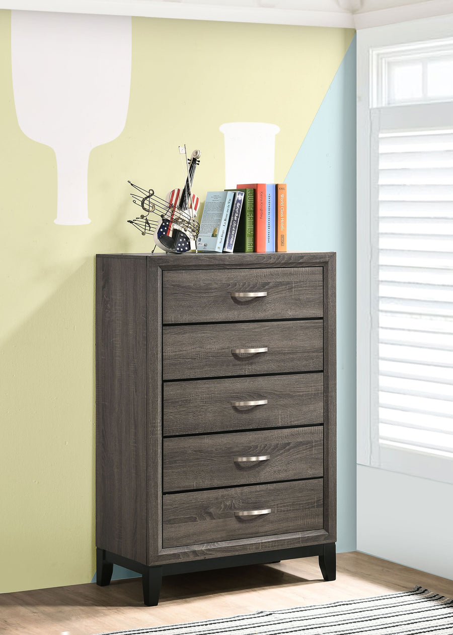 Watson 5-Drawer Bedroom Chest – Grey Oak