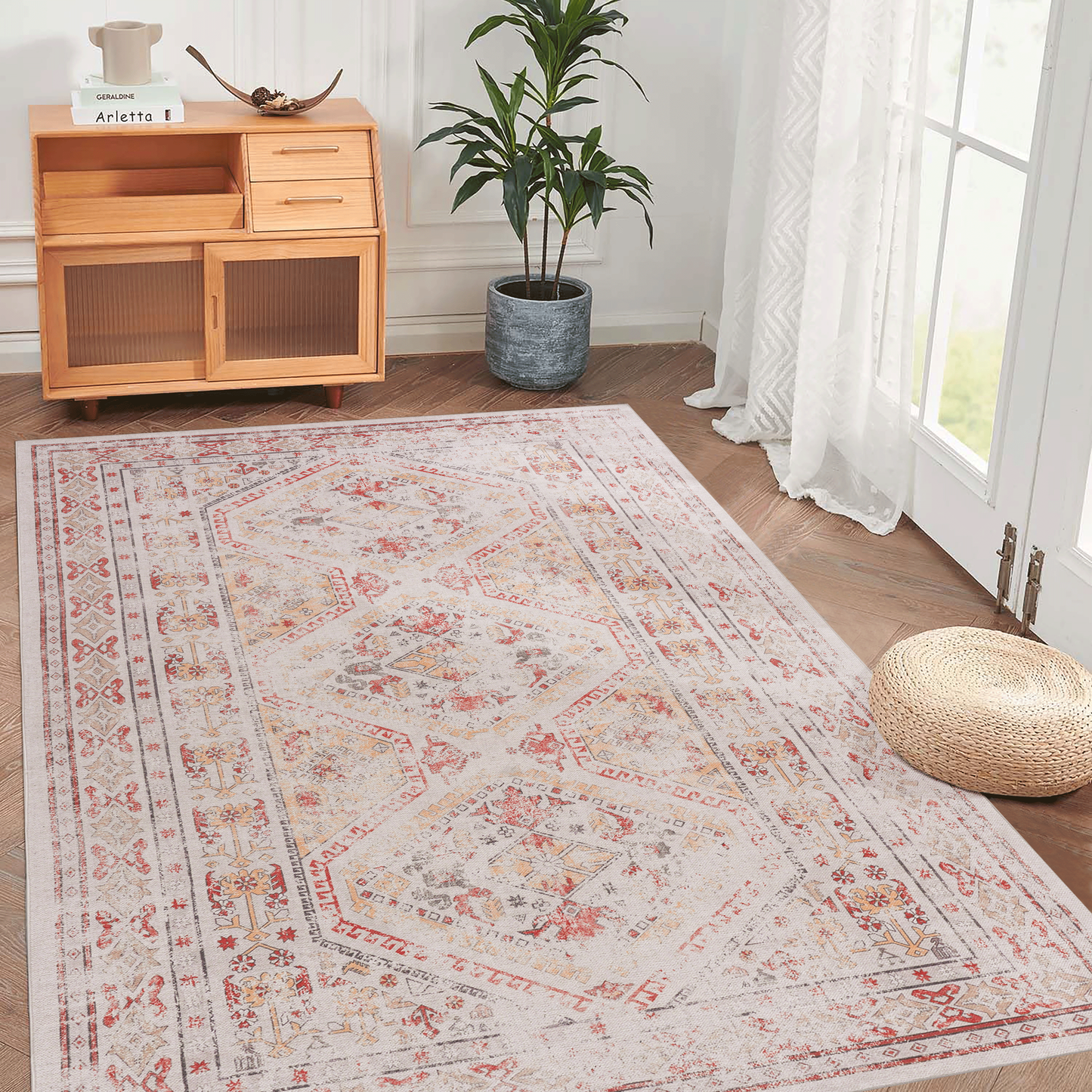 Sierra Sand Washable Rug – Beige 6x9