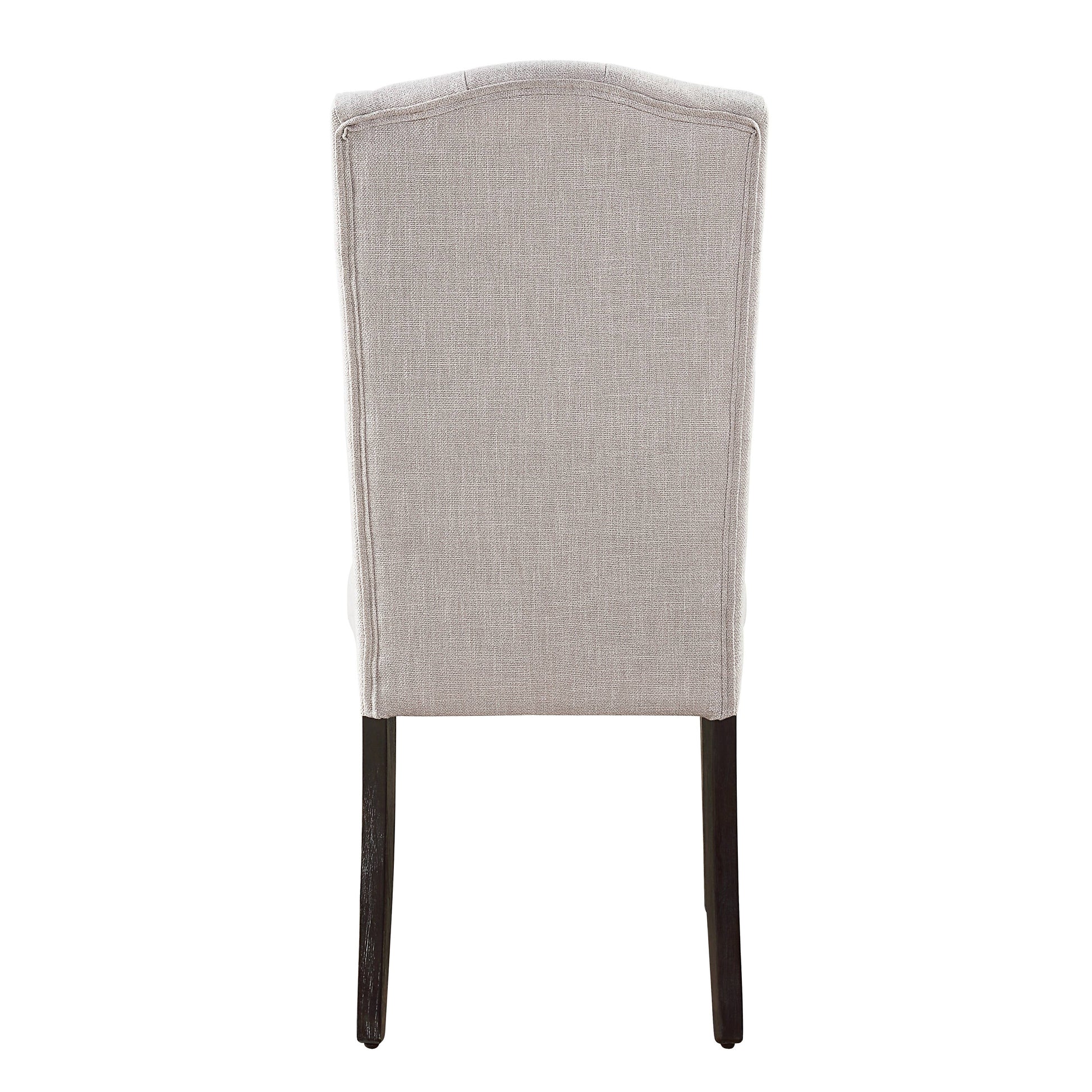 Beige and Weathered Espresso Tufted Back Side Chairs Set of 2