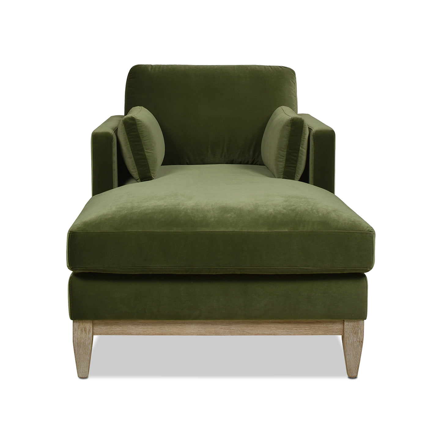Knox 65' Modern Farmhouse Chaise Lounge Chair - Olive & Green - detail view 8