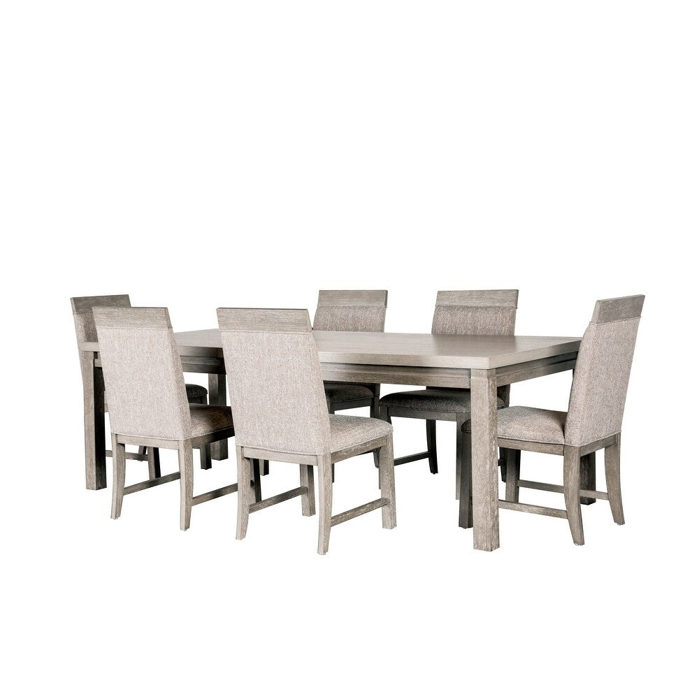 Gristalt Transitional 7-Piece Dining Set with Extension Leaf, Stone Gray