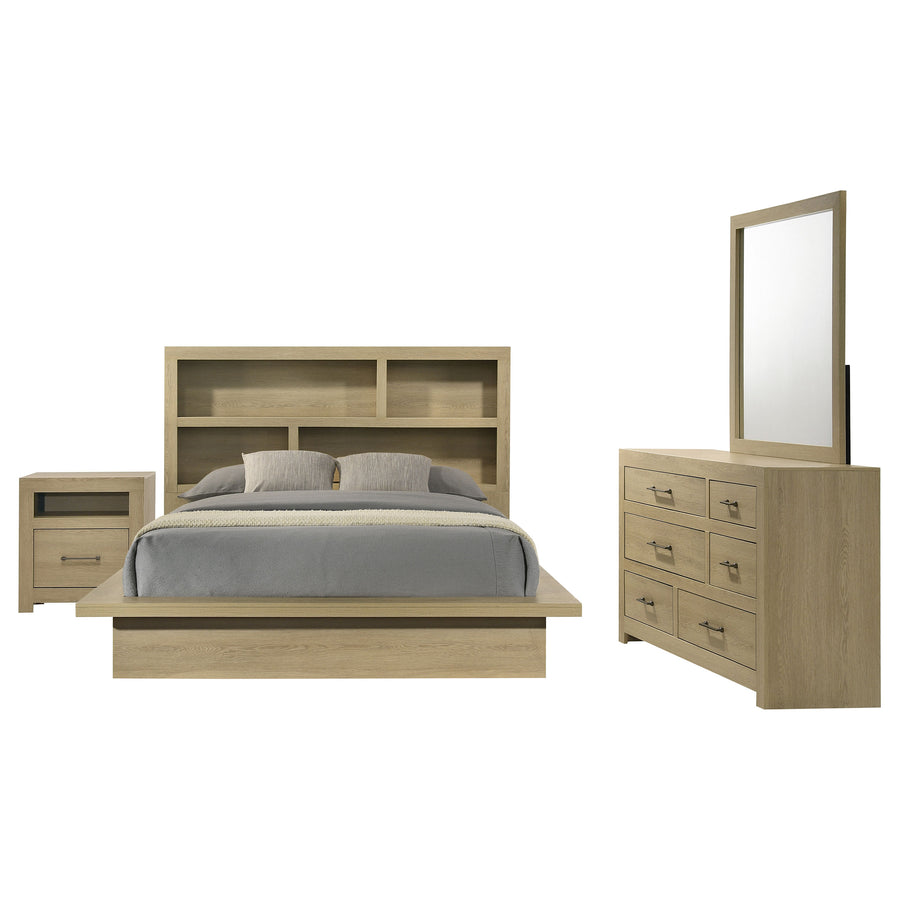 Hendricks 4-piece Eastern King Bedroom Set Light Oak CREAM