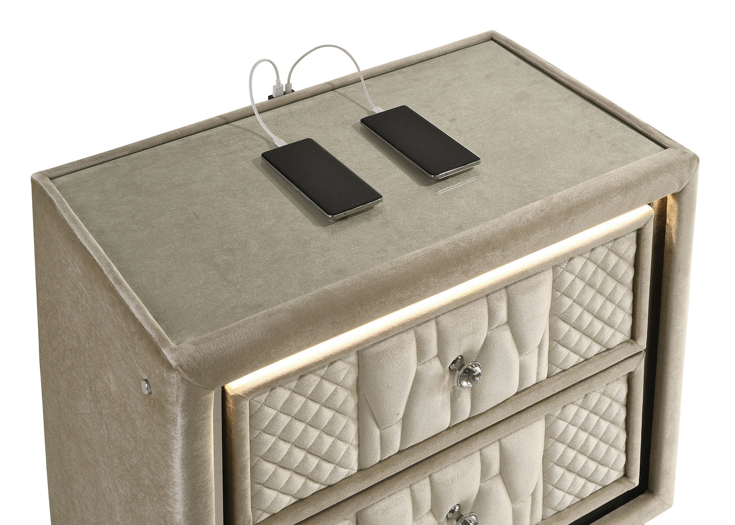 Lorient 5-Piece Eastern King Bedroom Set – Ivory & Camel