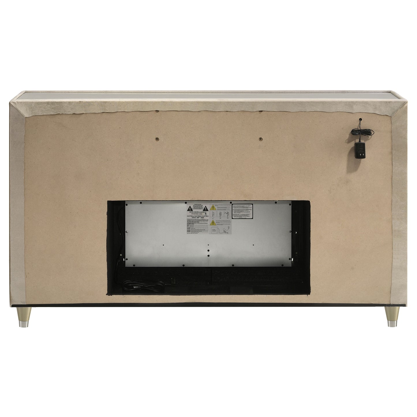 Lorient 8-Drawer LED Flame Box Dresser – Ivory & Camel