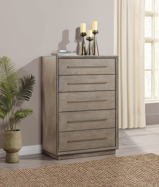 Durango 5-Drawer Bedroom Chest – Taupe Oak