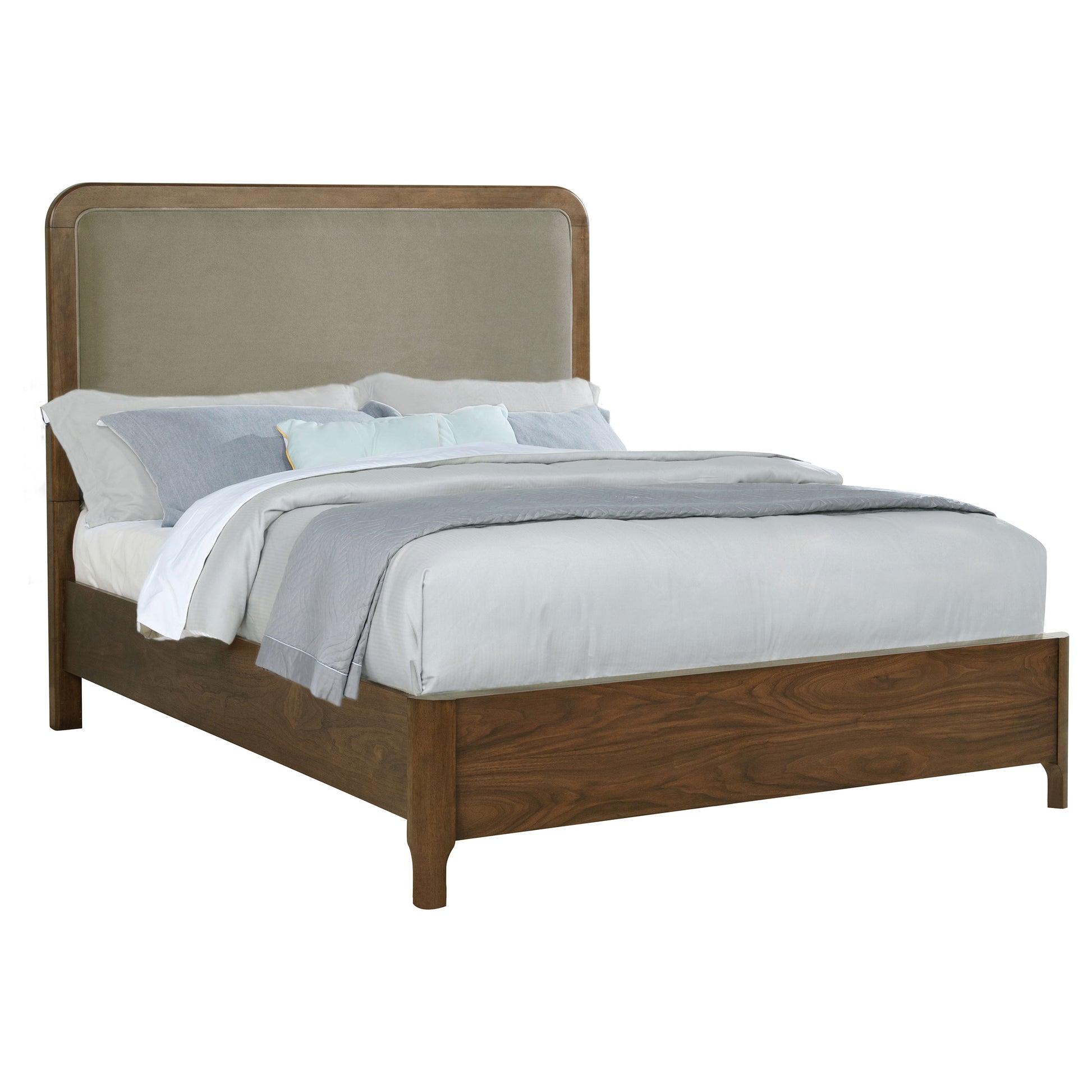 Maderia 57-inch Upholstered California King Panel Bed – Walnut