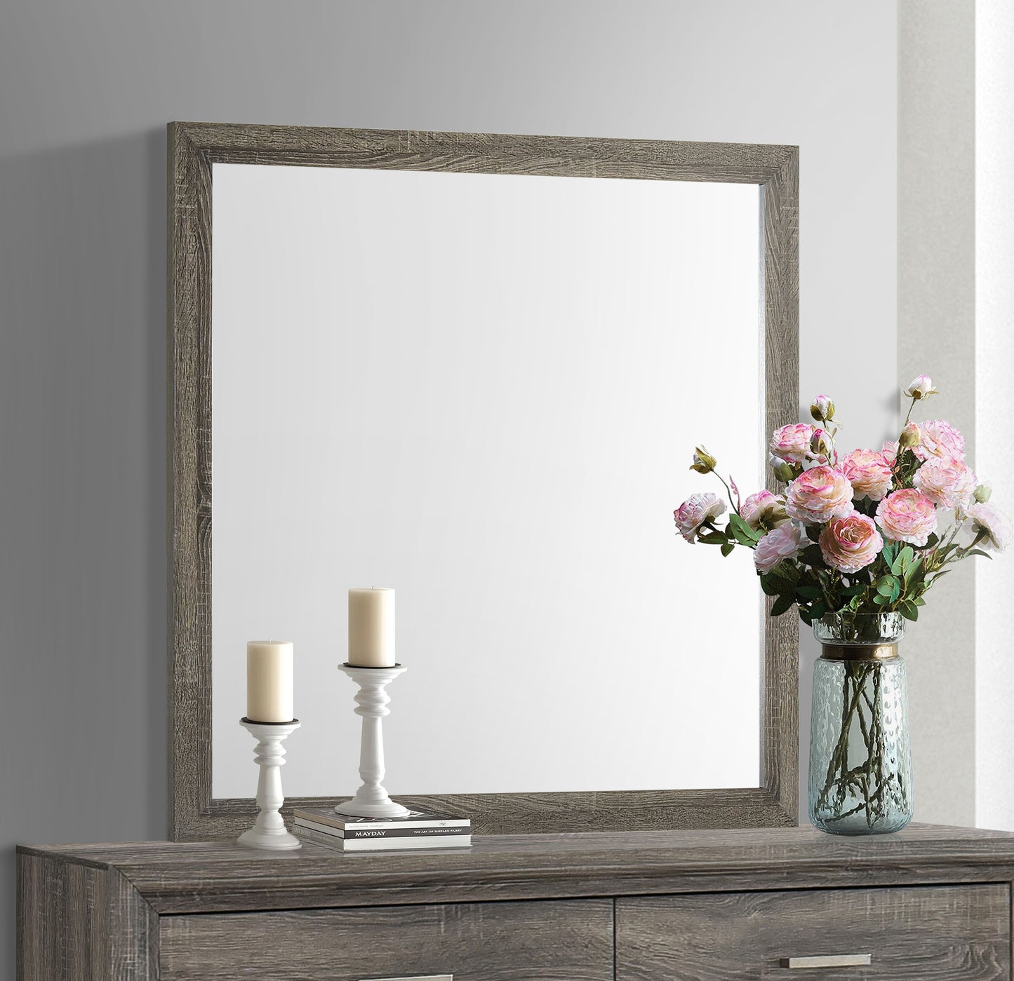 Wright Dresser Mirror – Brown Oak