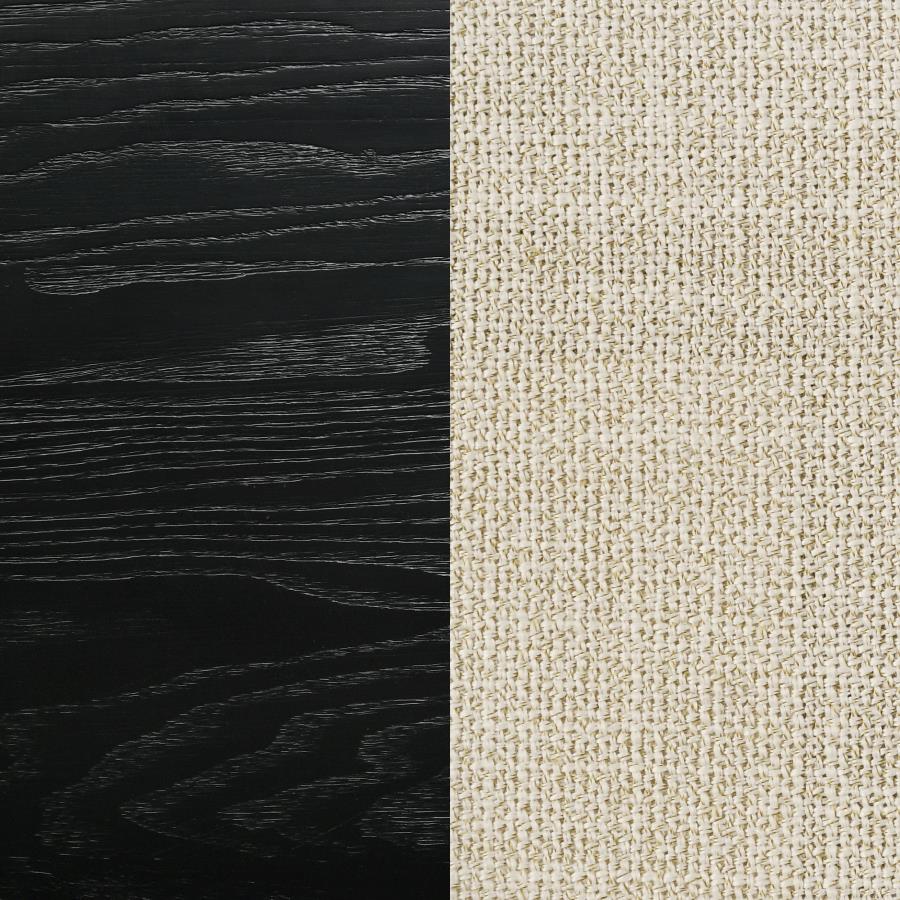 Arini 56-Inch Eastern King Panel Bed – Cream and Black