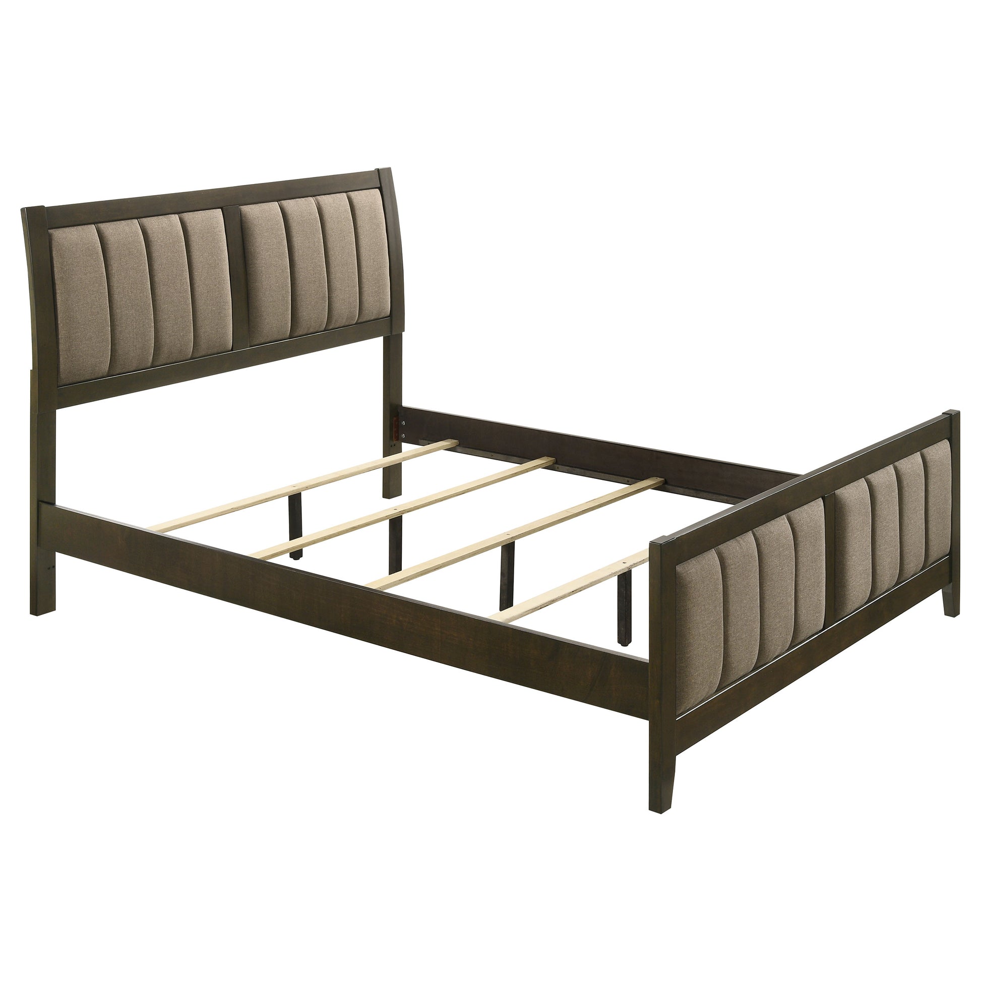 Wilkes 51-Inch Upholstered Queen Bed – Dark Cocoa