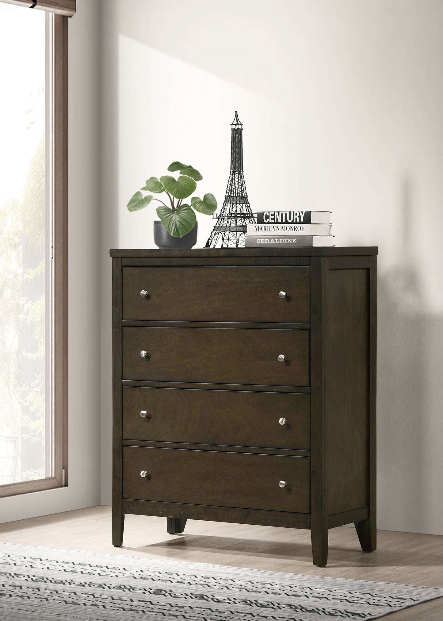 Wilkes 4-Drawer Chest of Drawers – Dark Cocoa