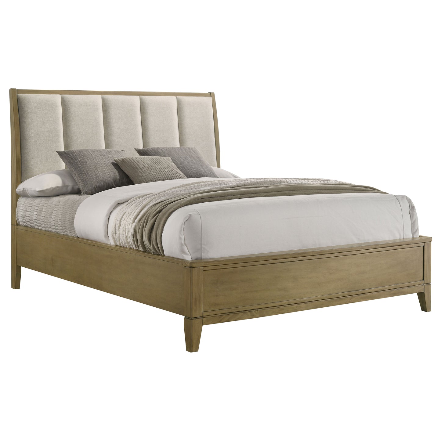 Coaster Granada California King Upholstered Panel Bed – Natural Pine