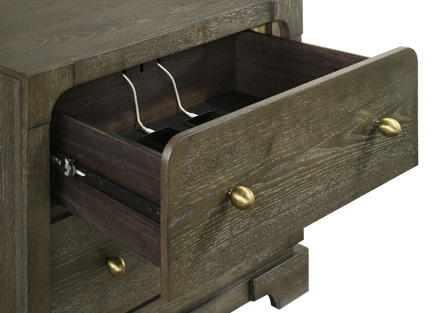 Gran Park 2-Drawer Nightstand, Dark Cocoa