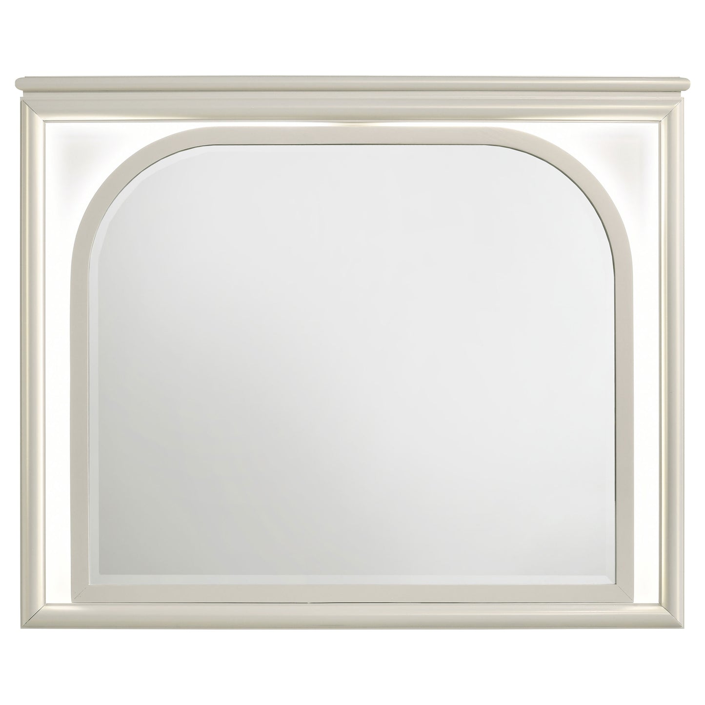 Olivia LED Dresser Mirror – Pearl White