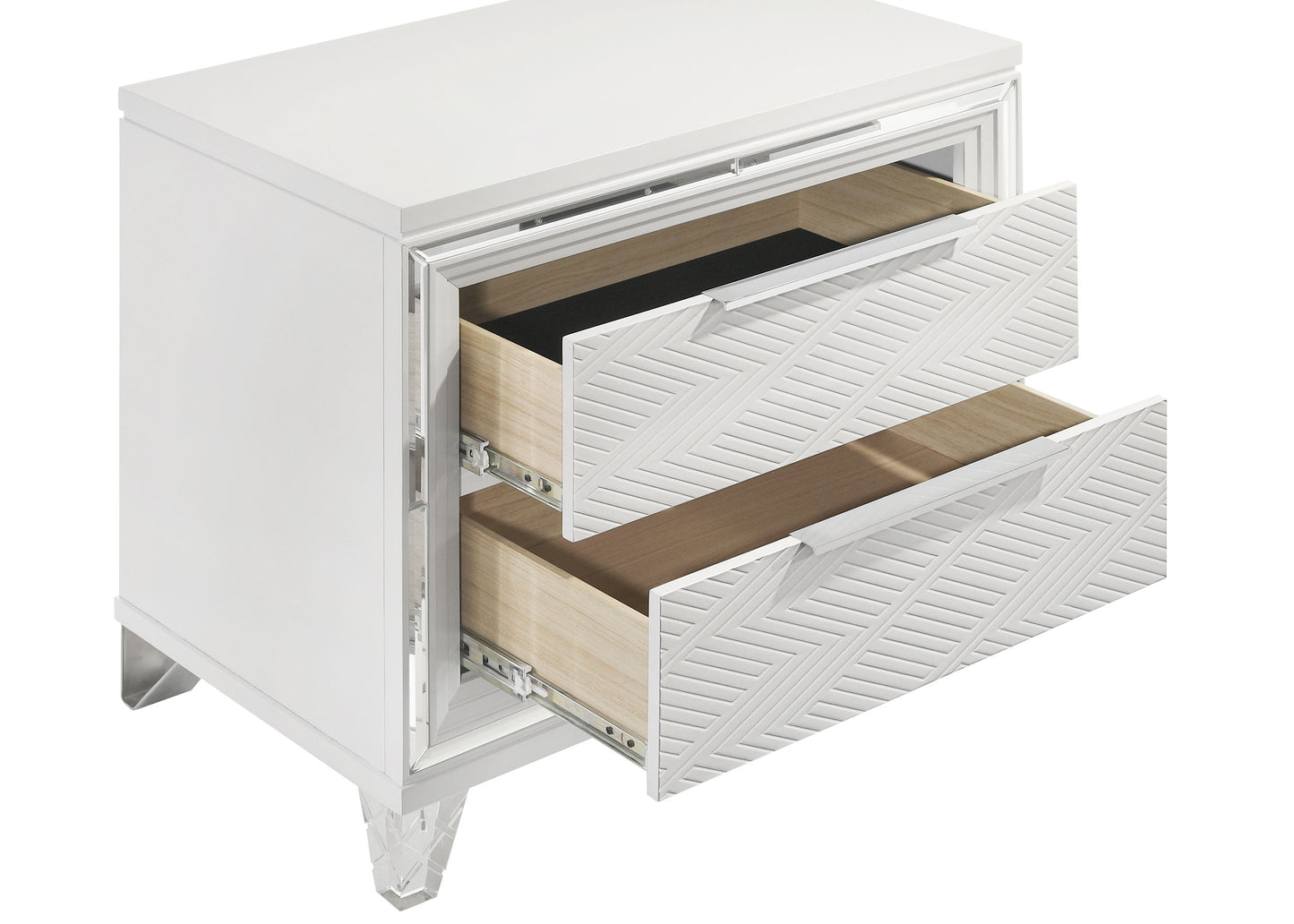 Marmore 2-Drawer Nightstand with Acrylic Feet