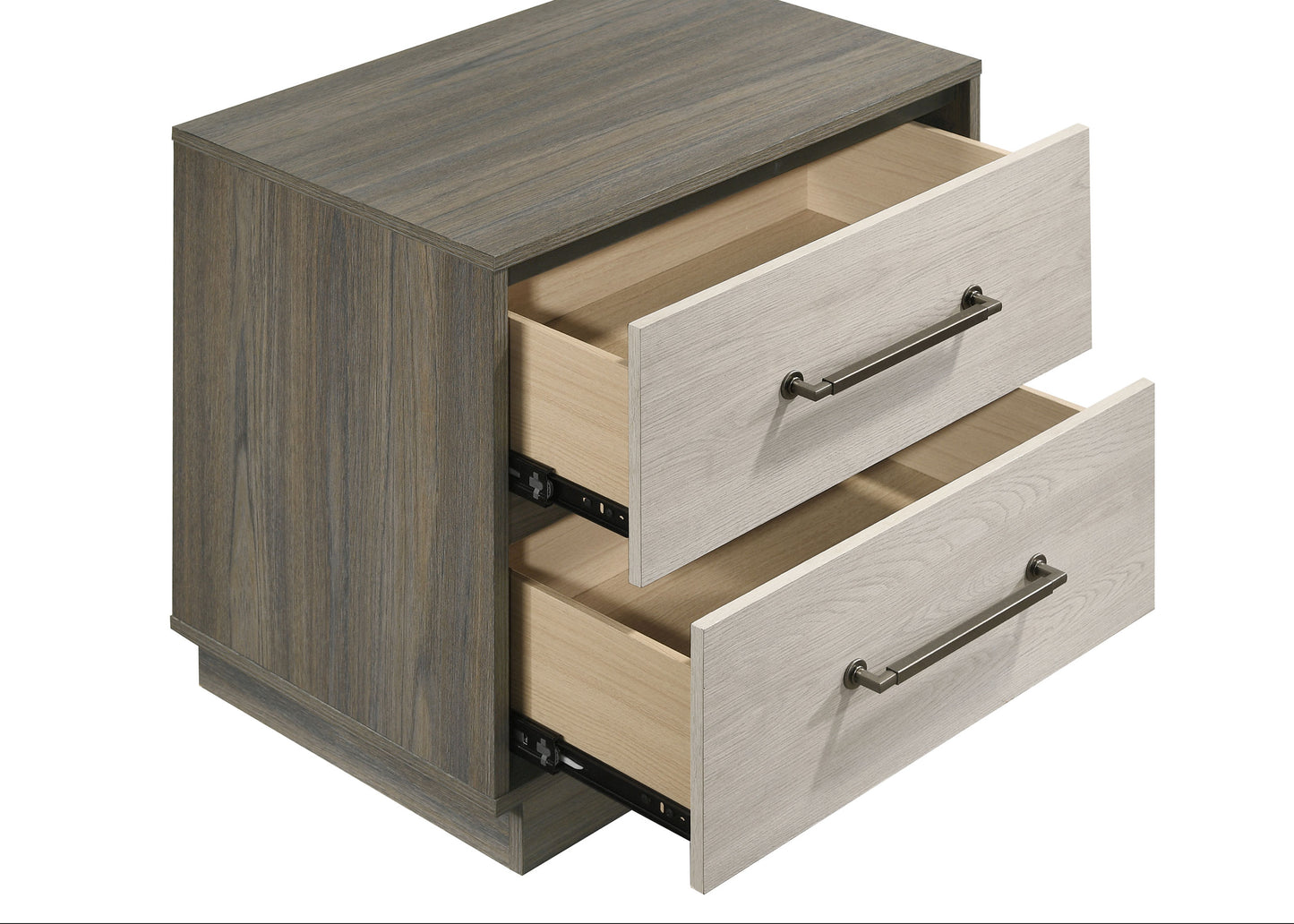 Fenwick 2-Drawer Nightstand – Grey Oak