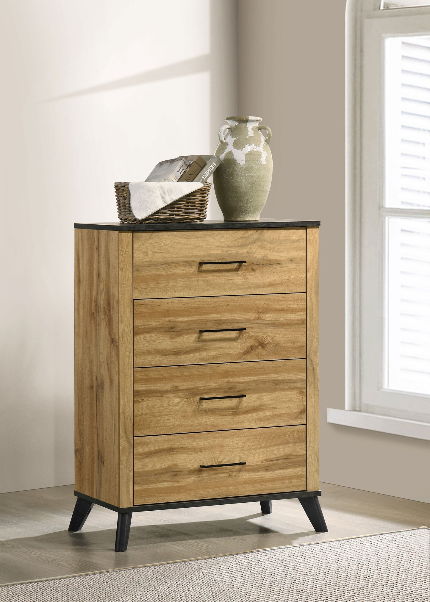 Kaywood 4-Drawer Chest of Drawers – Natural Pine