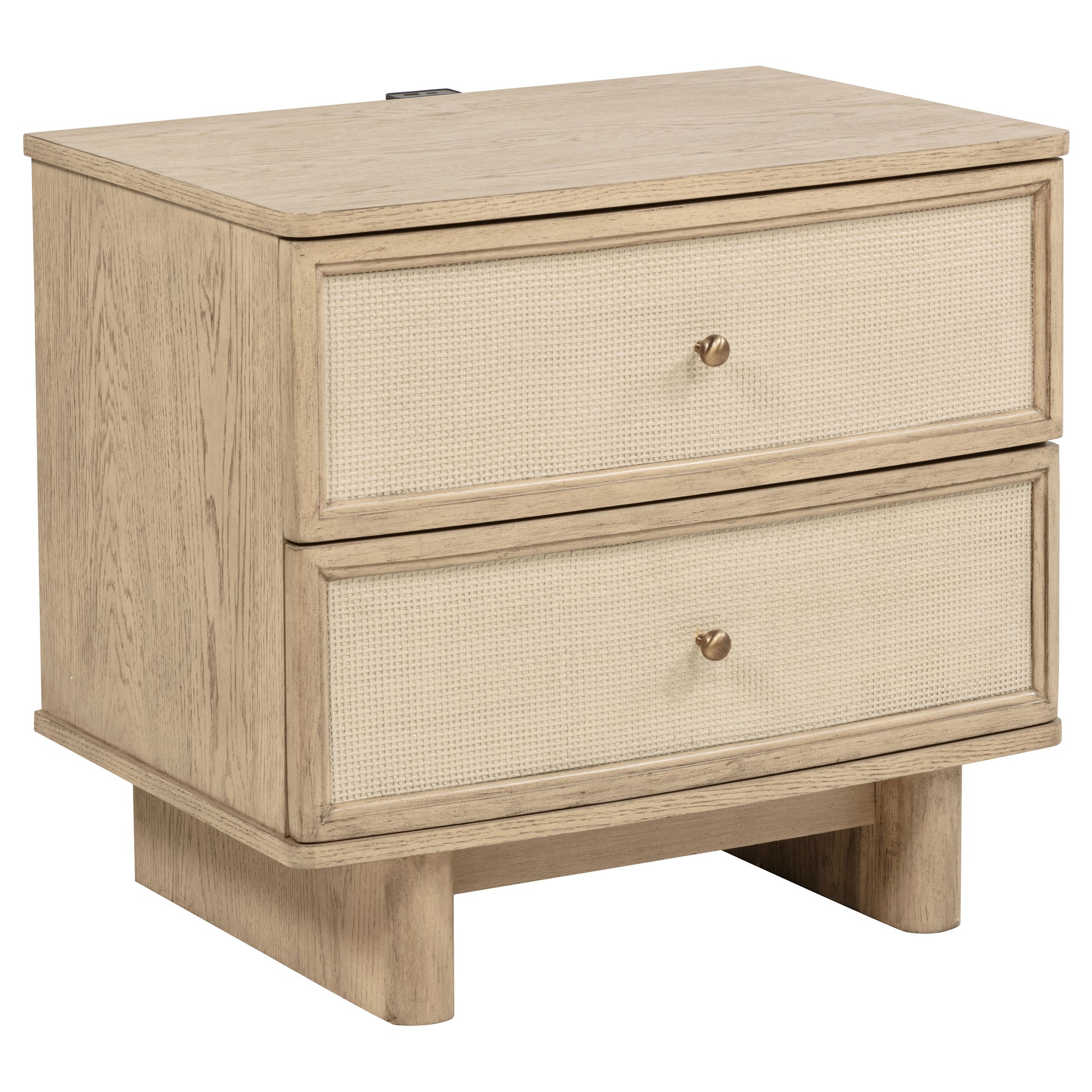 Kailani 2-Drawer Nightstand – Beige Oak