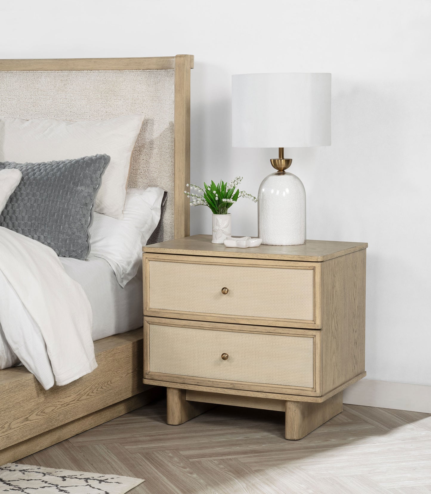 Kailani 2-Drawer Nightstand – Beige Oak