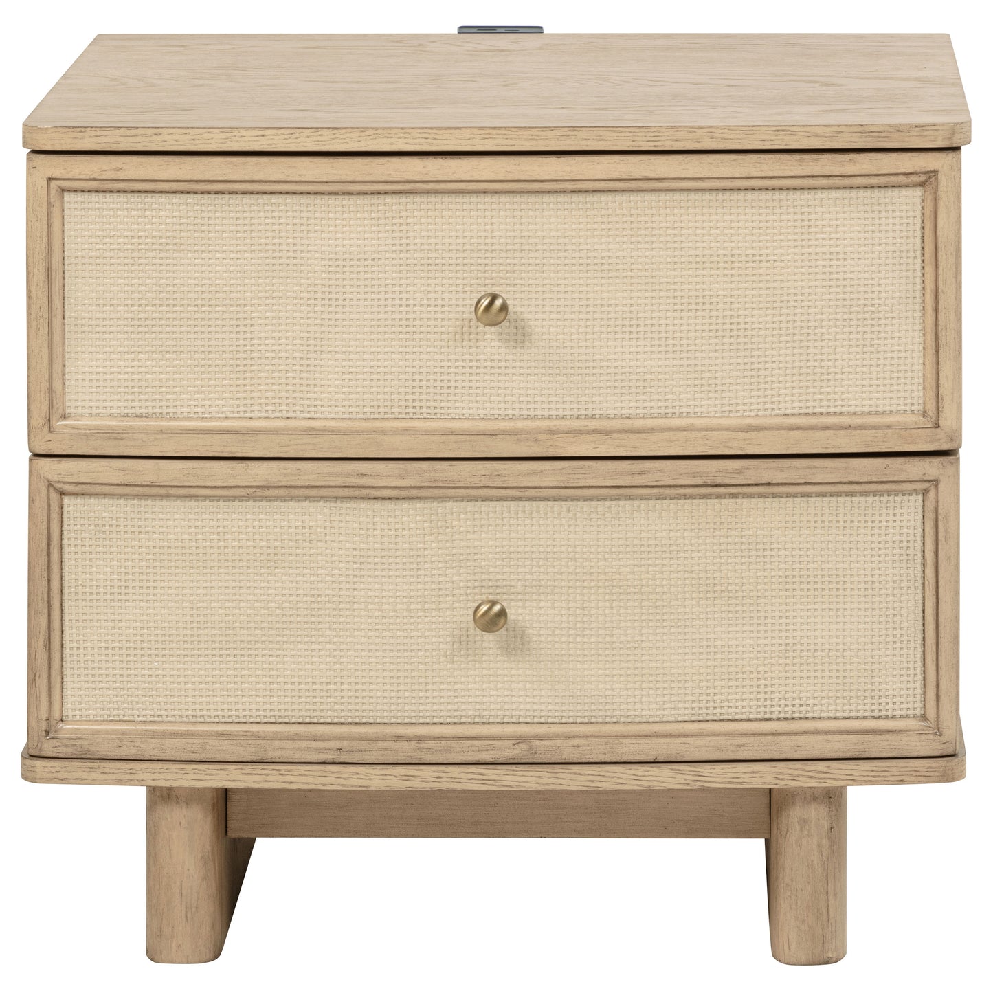 Kailani 2-Drawer Nightstand – Beige Oak