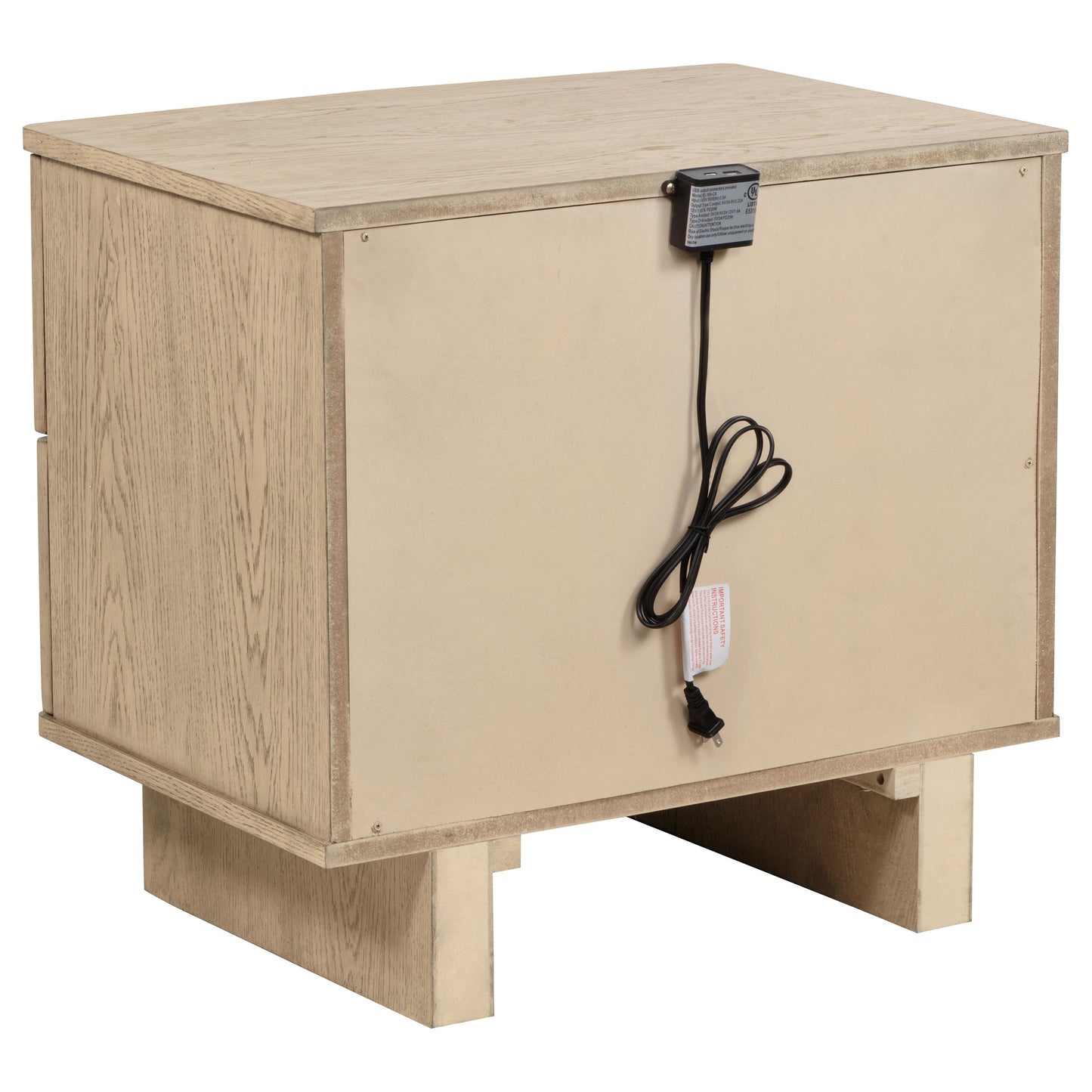 Kailani 2-Drawer Nightstand – Beige Oak