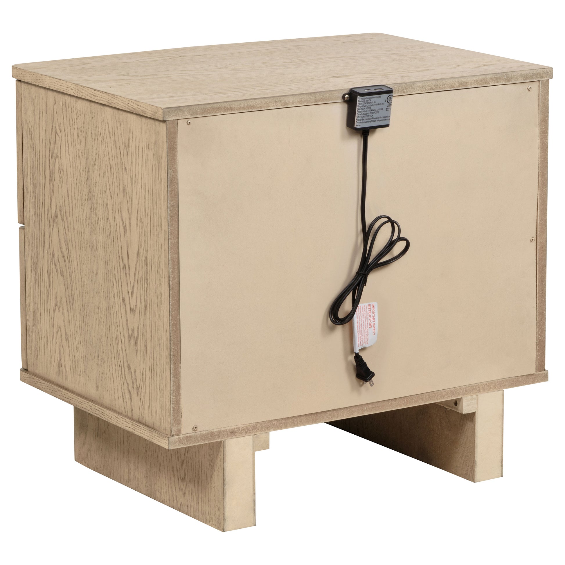Kailani 2-Drawer Nightstand – Beige Oak