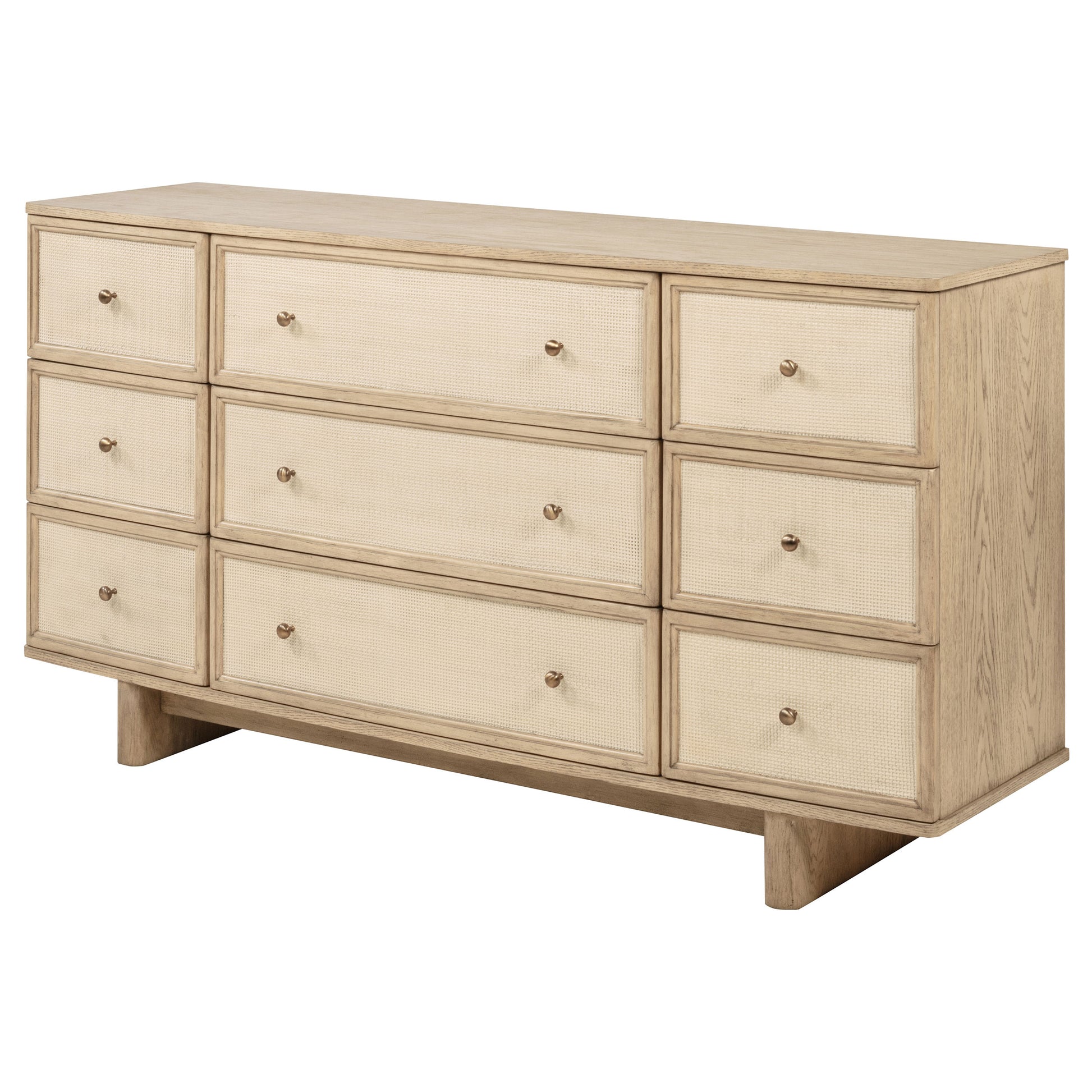 Kailani 9-Drawer Dresser Cabinet – Beige Oak