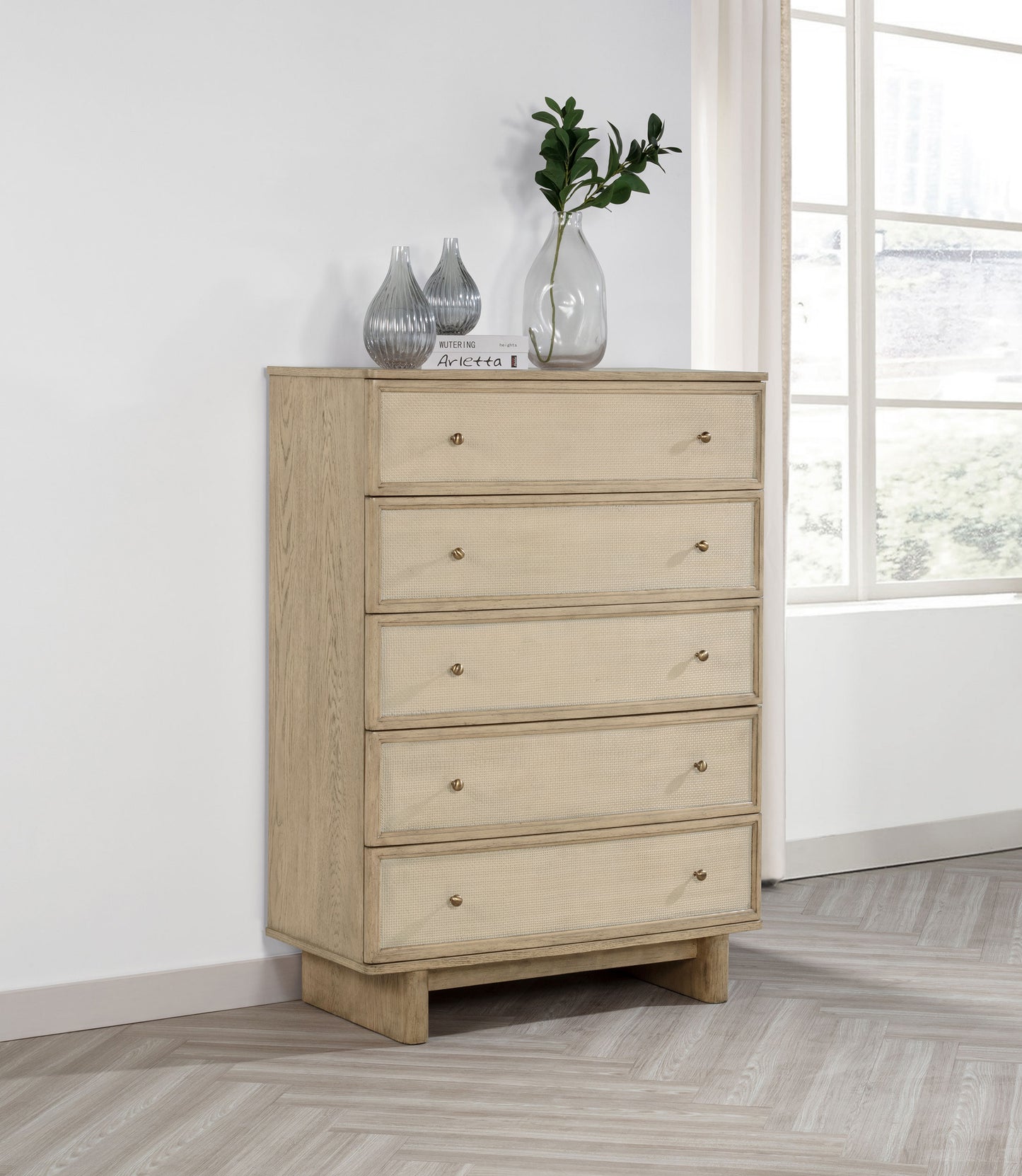 Kailani 5-Drawer Bedroom Chest – Beige Oak