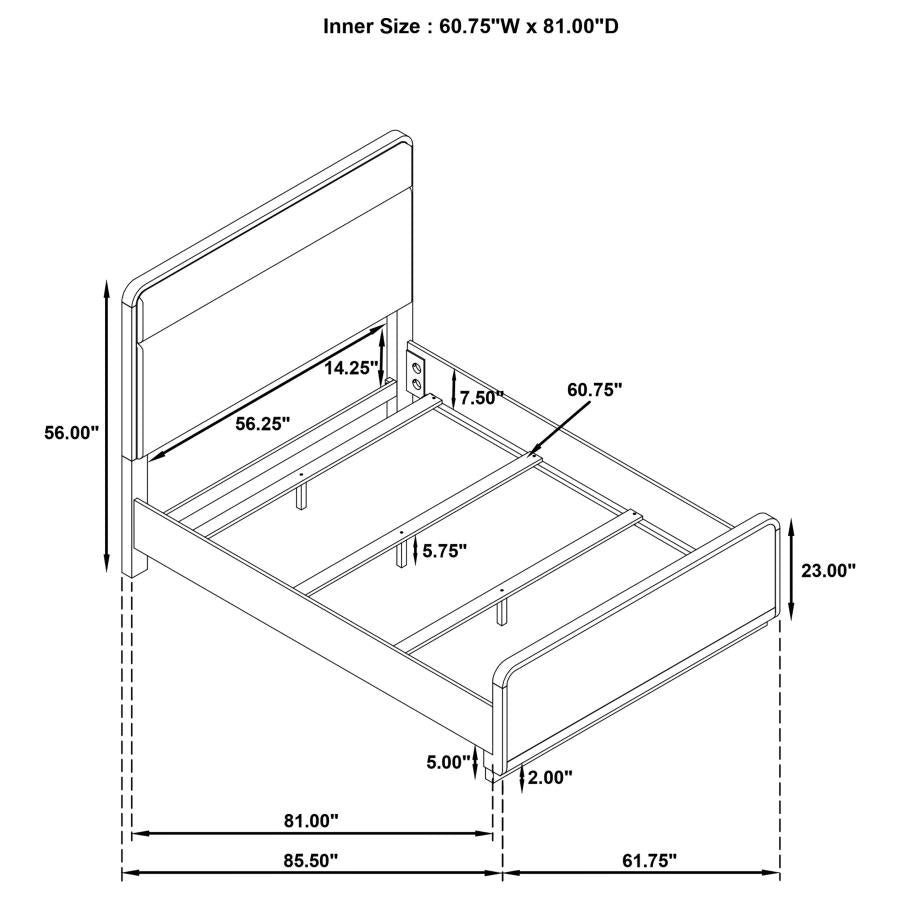 Ladera 56-Inch Queen Panel Bed – Light Elm