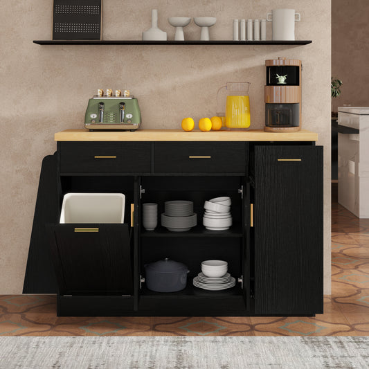 TREXM Multi-Functional Storage Sideboard - Black - detail view 2