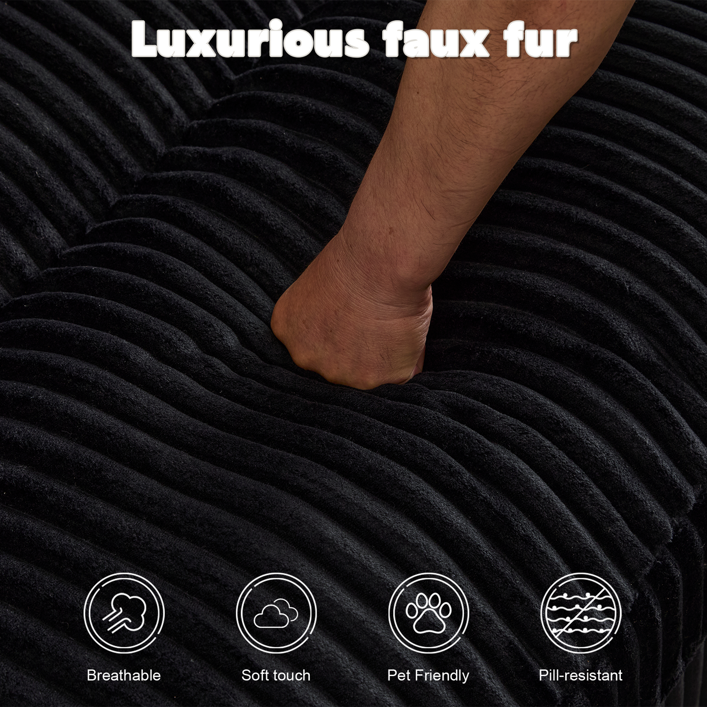 Double Chaise Lounge Chair Indoor - Black - detail view 6