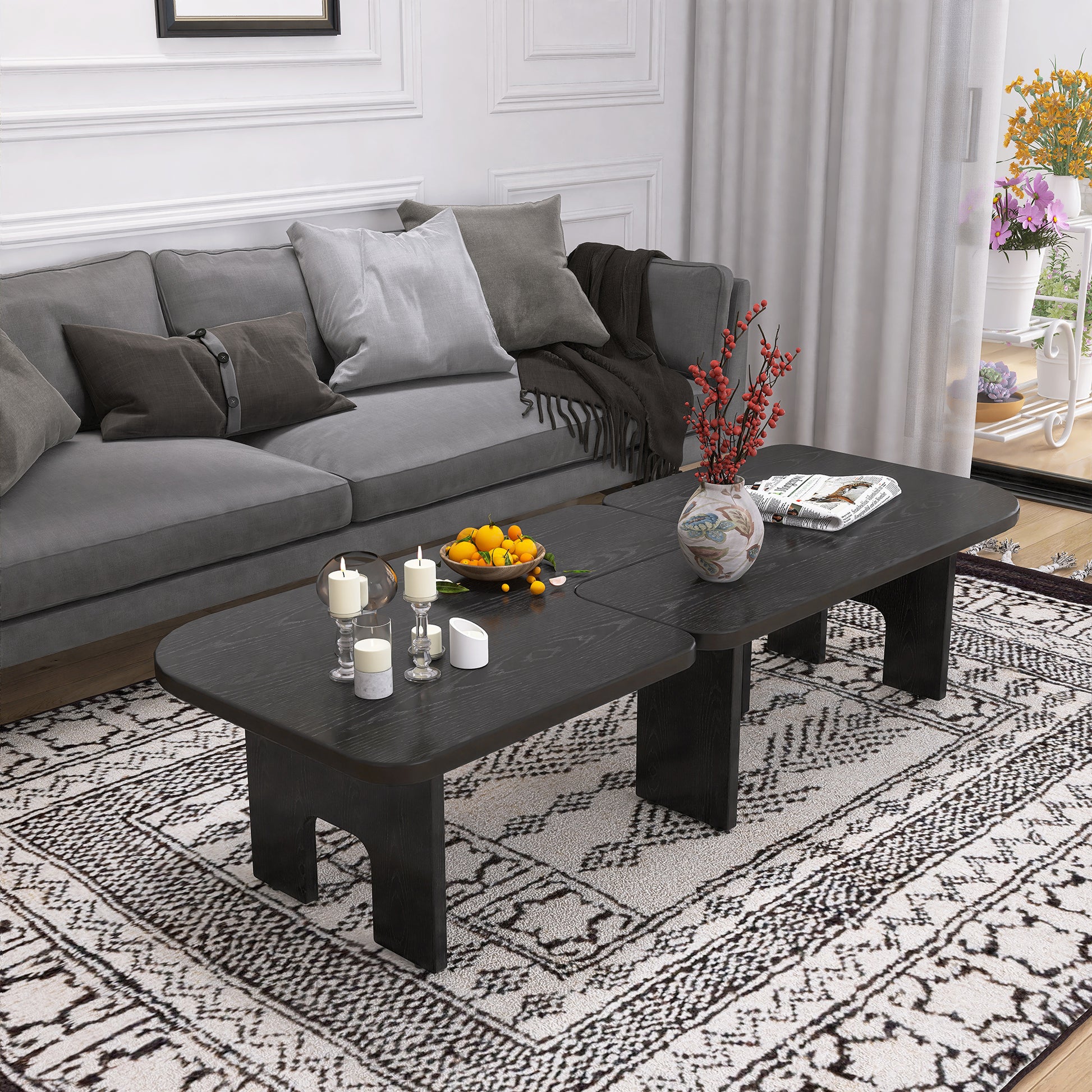 Black Nesting Tables with Black Legs - detail view 7