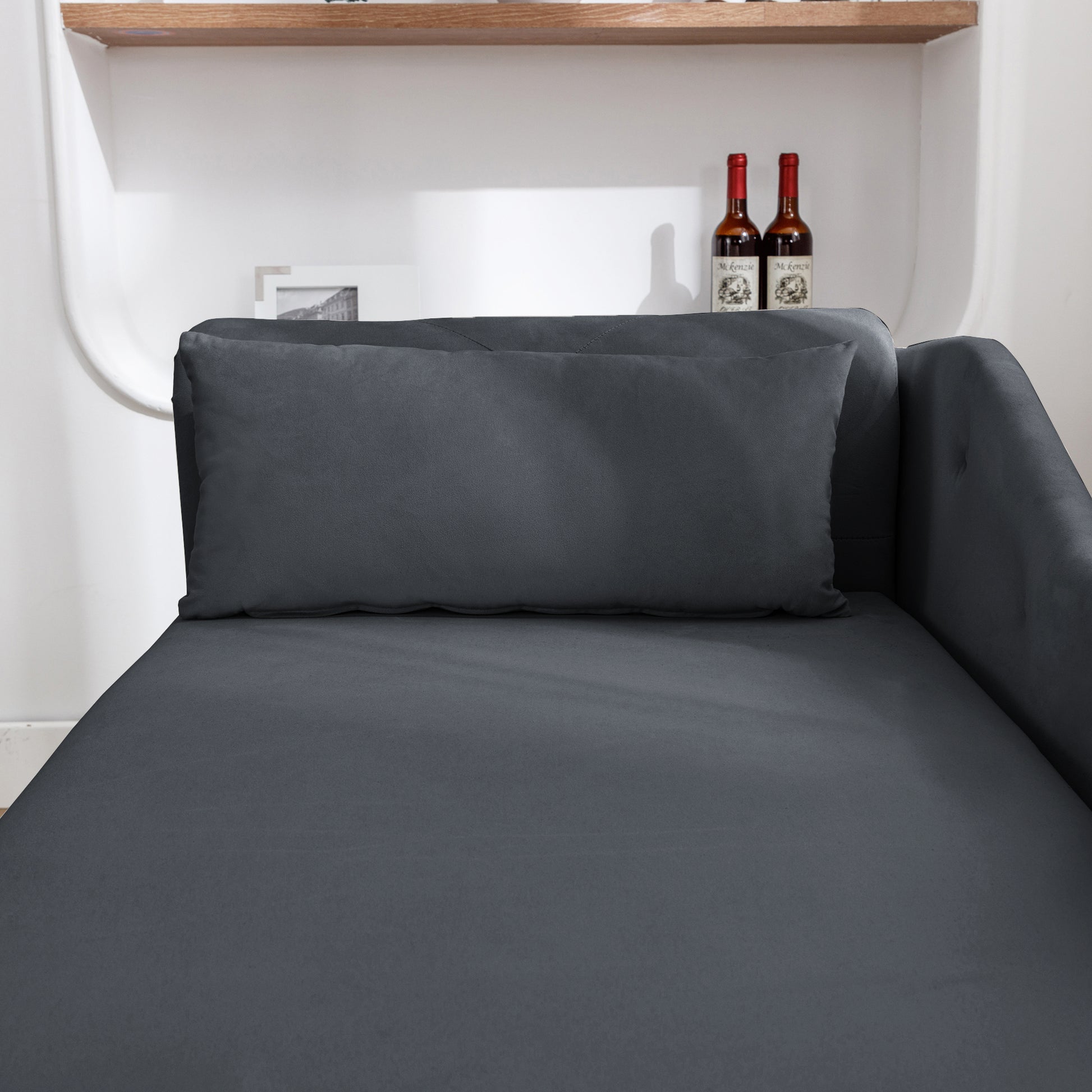 Black Chaise Lounge Indoor - detail view 7
