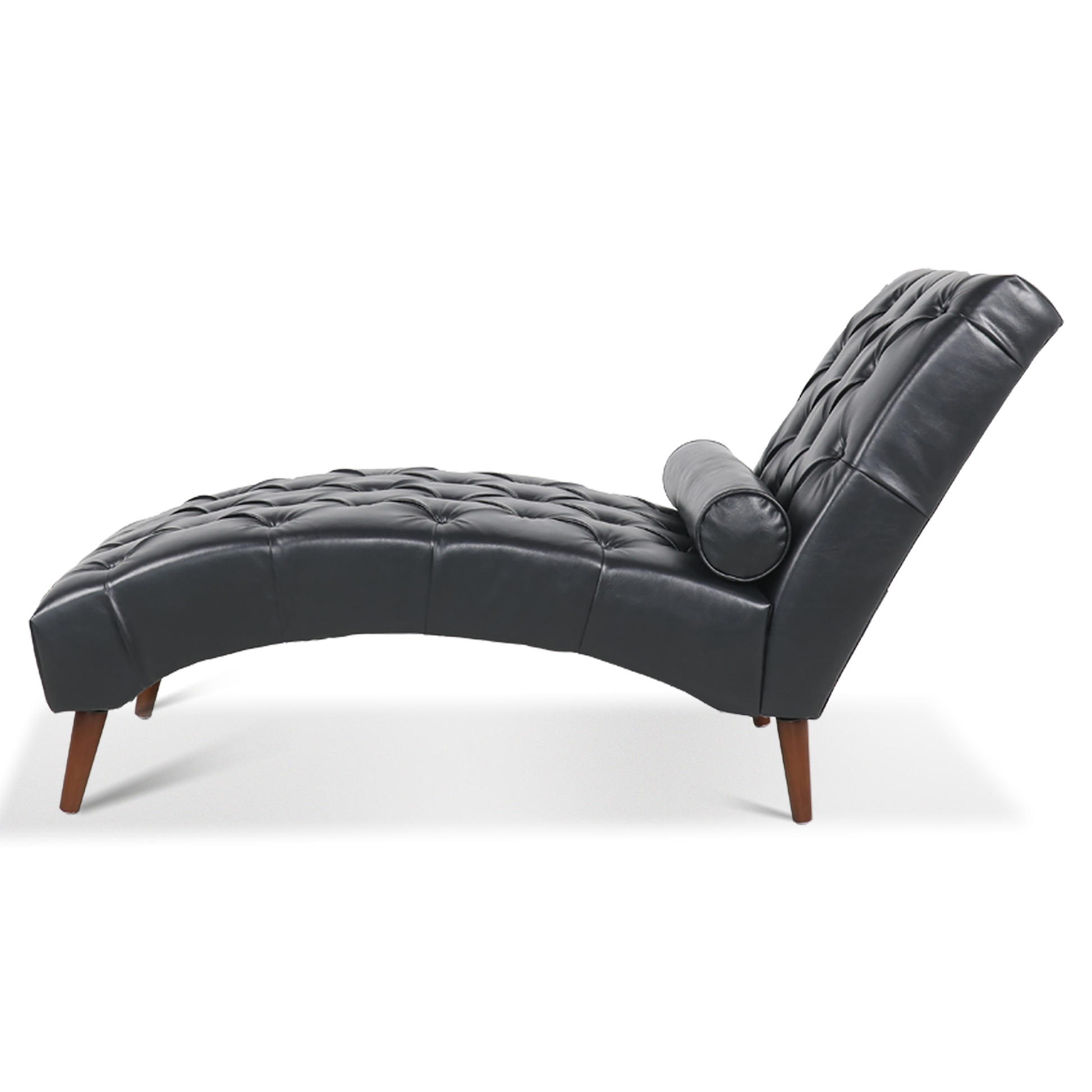 Upholstered Chaise Lounge - Black - detail view 5
