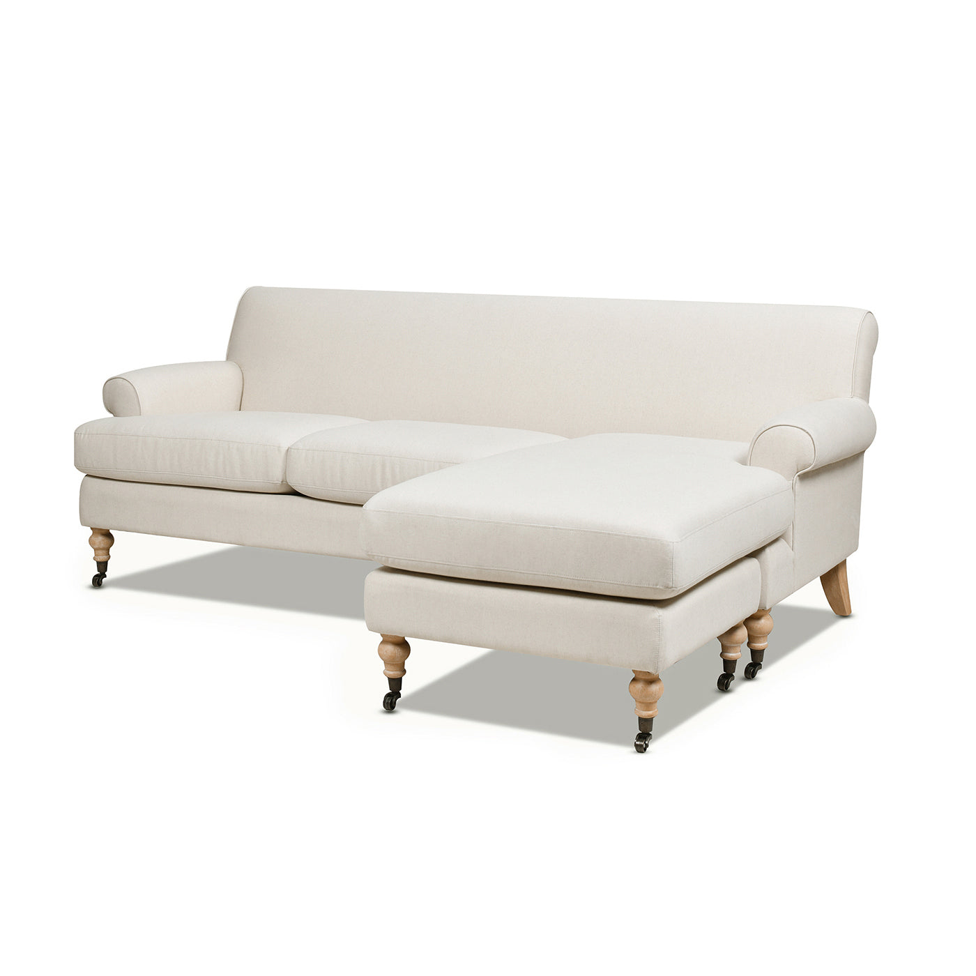 Alana 88' L-Shape Reversible Sectional Sofa, Light Beige Linen - detail view 3
