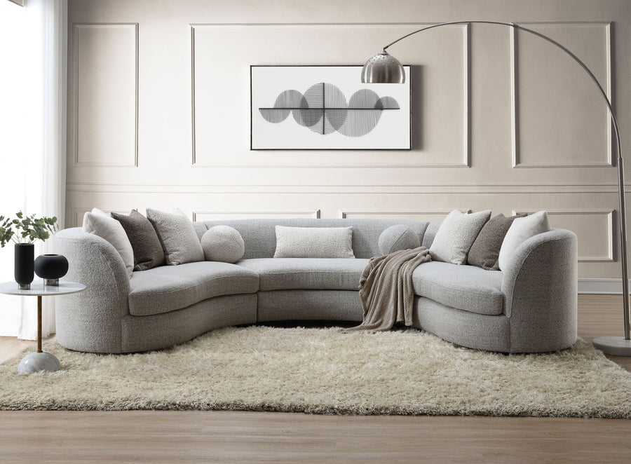 Ivria Gray Boucle Sectional Sofa W/9 Pillows - primary color shot