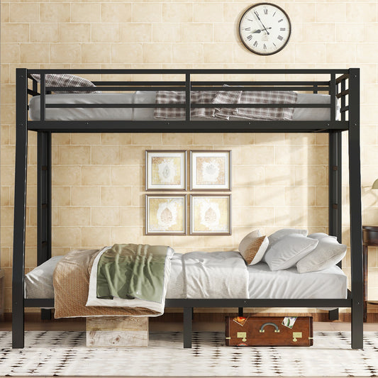 Metal Full XL over Queen Bunk Bed for Teens and Adults - Black - detail view 2