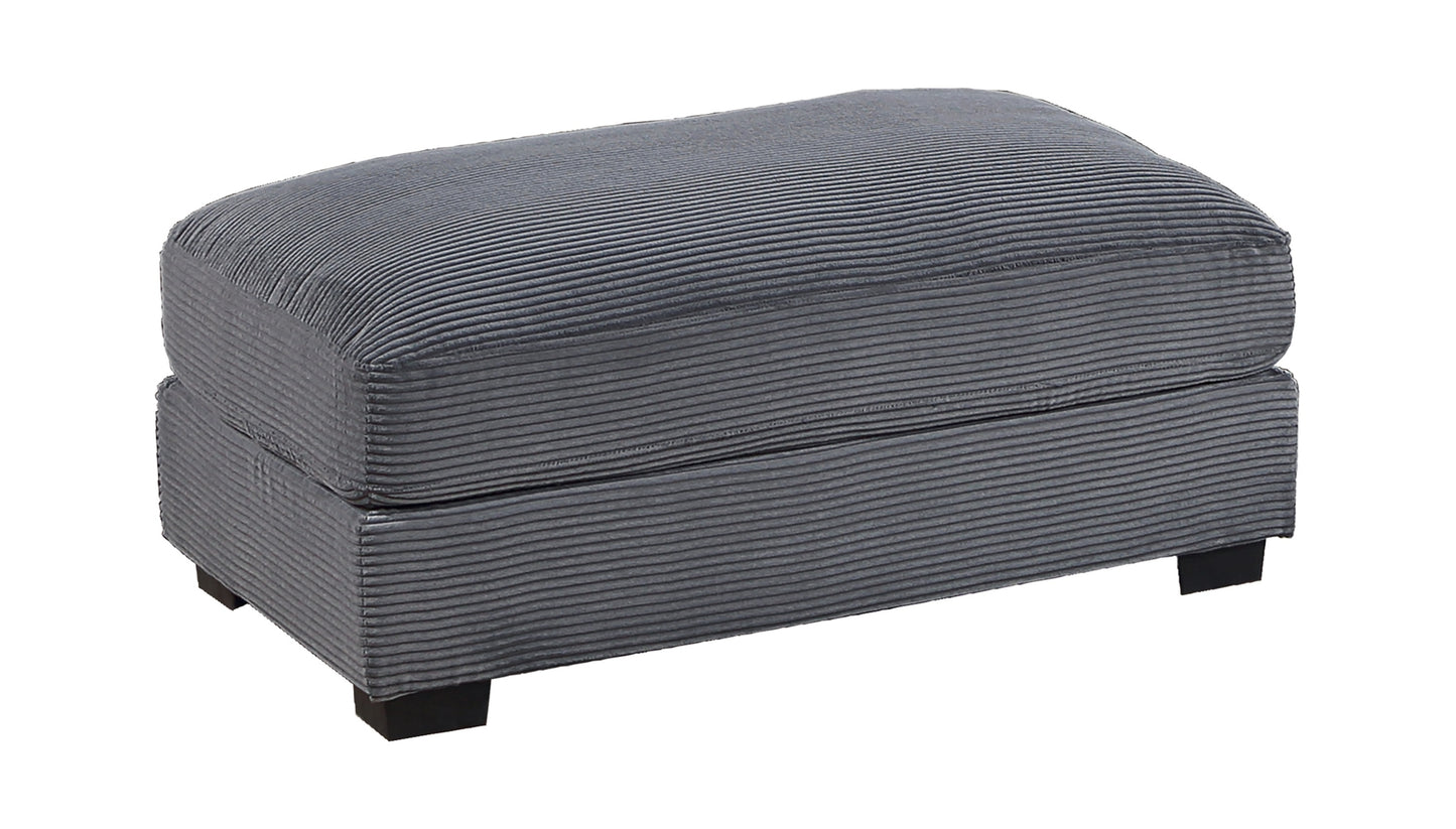 Contemporary Dark Gray 4pc Modular Sectional Set Corduroy Couch LAF & RAF Chairs Armless Chair Ottoman Living Room Furniture - detail view 8