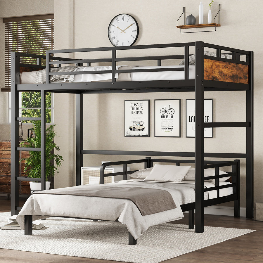 Twin XL over Twin XL Metal Bunk Bed/metal Loft Bed and Metal Platform Beds - Vintage - primary color shot