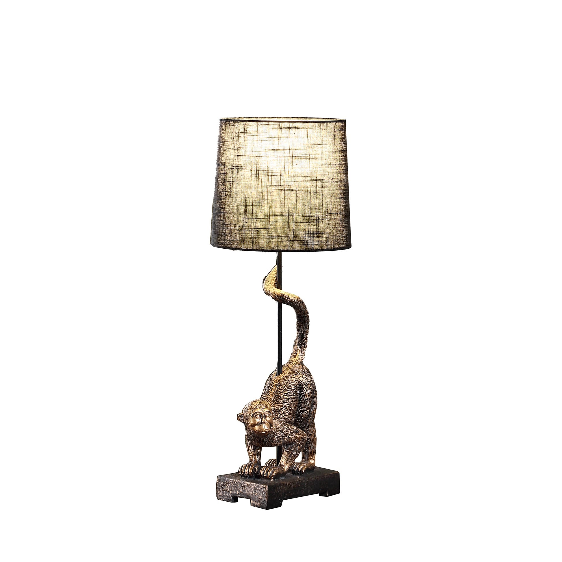 24' In Wildlife Old World Antique Bronze Capuchin Monkey Polyresin Table Lamp