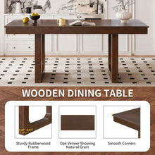 60'-78' Extendable Dining Table, Farmhouse Wooden Kitchen Table with Removable Leaf, Large Expanding Table for 4-8, Walnut - detail view 5