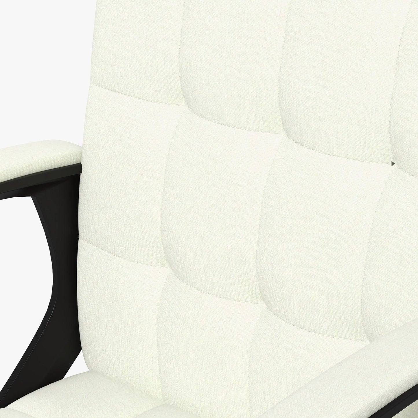 Lorena Cream White Linen Upholstered Office Chair