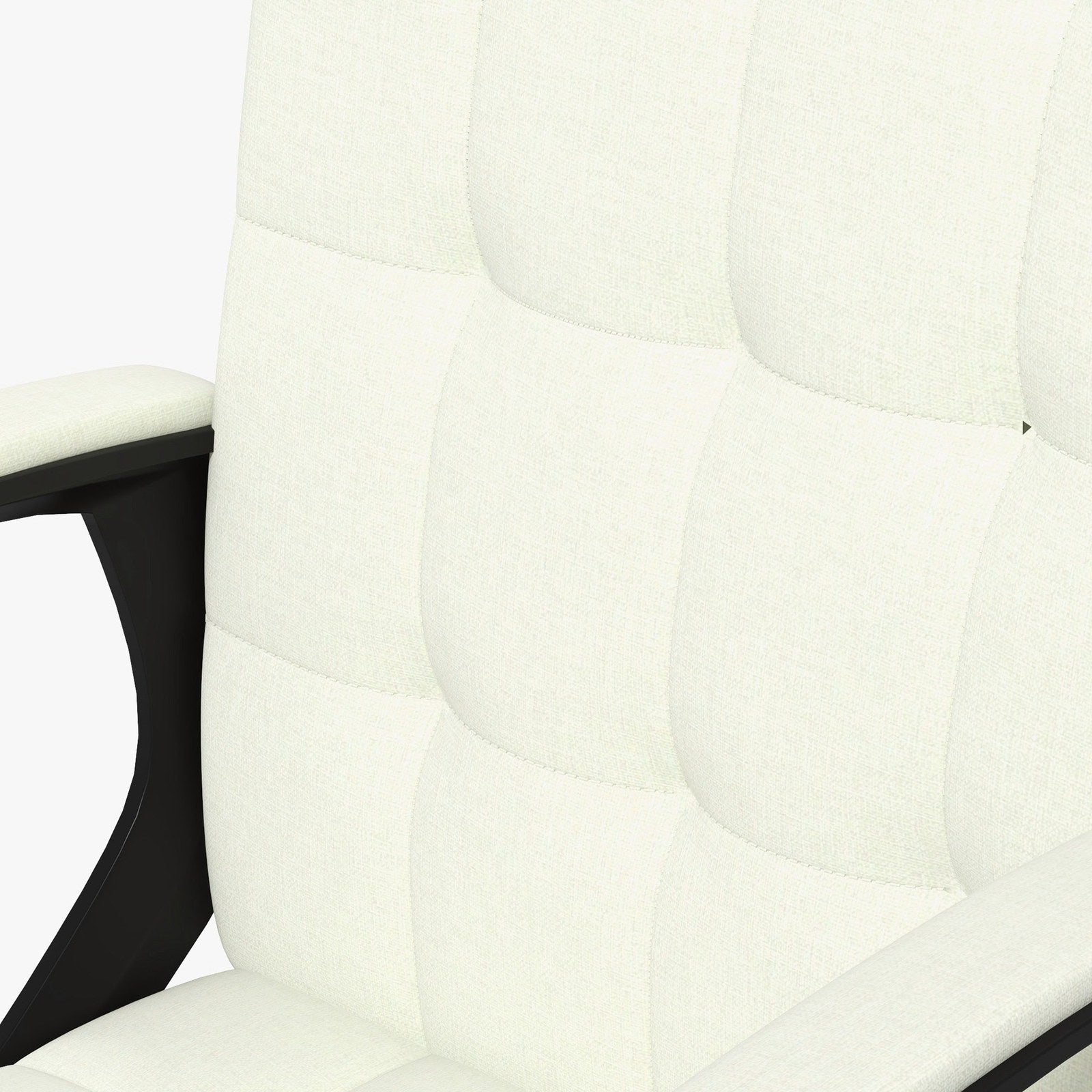 Lorena Cream White Linen Upholstered Office Chair